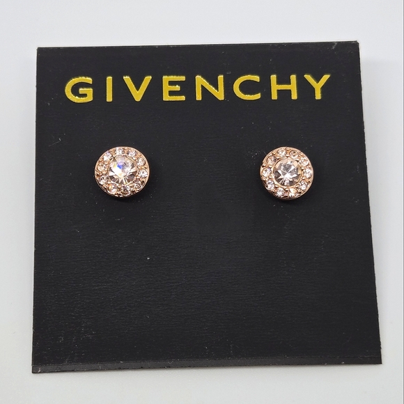 Givenchy Rose Gold Swarovski Crystal Earrings NEW DESIGNER LUXURY - Picture 1 of 5